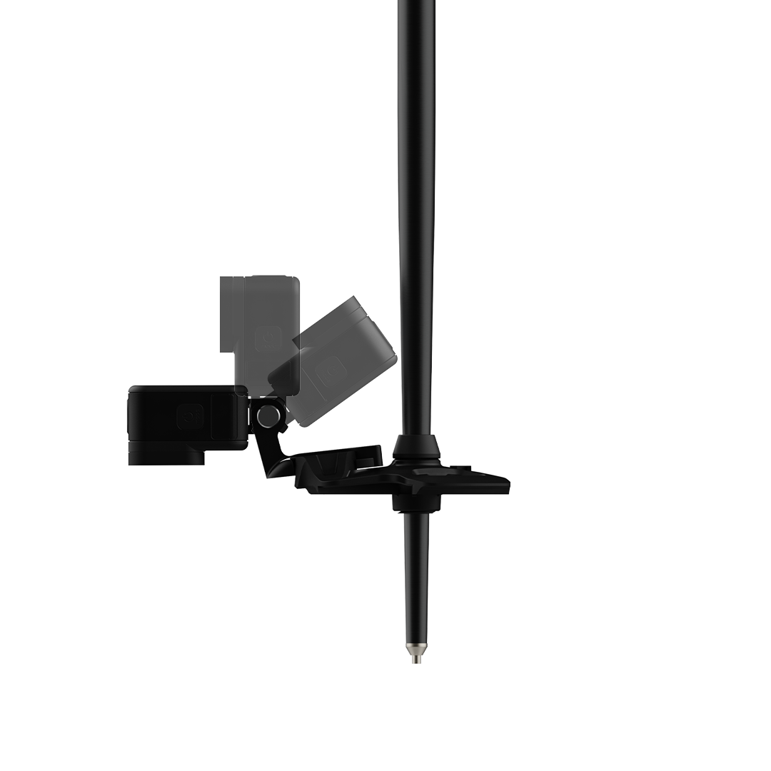 Ski poles with GoPro mount