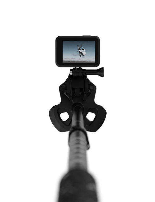 RAV Powder basket with a GoPro attached to it